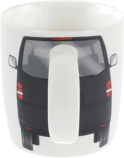 BRISA VW Collection - Volkswagen grote keramische koffie-thee-cappuccino-mok-Haferl mok voor keuken in VW T5 design (370 ml/front/zwart)