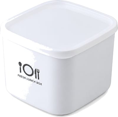 Broodtrommel, vierkant, wit, 1000 ml, van PP, met deksel