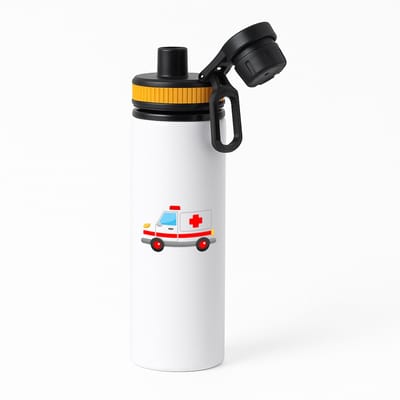 Hacebo® - Ambulance waterfles met draaidop oranje - Auto - Ambulance medewerkers - Zorgmedewerkers - hulpdiensten - ziekenwagen - water fles - 850ML