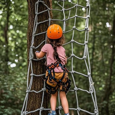 Veiligheidsnet Kinderen - Speeltuin Net - Klimmen en Spelen - Kleurveranderende Functie - 33 x 33 m - Natuurlijk