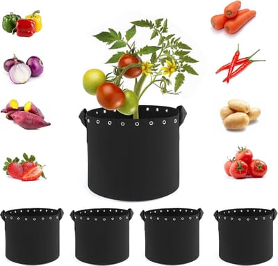 Famanu – Kweekzakken 5-pack, 3 gallon, verdikte niet-geweven stof, met handvat