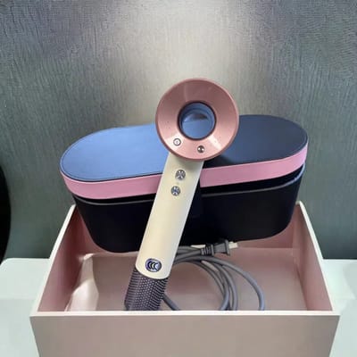 Haardroger - 1600 W, 220 V - borstelloze motor en 3 snelheden - niet-opvouwbare handgreep - met roze-zwarte geschenkdoos