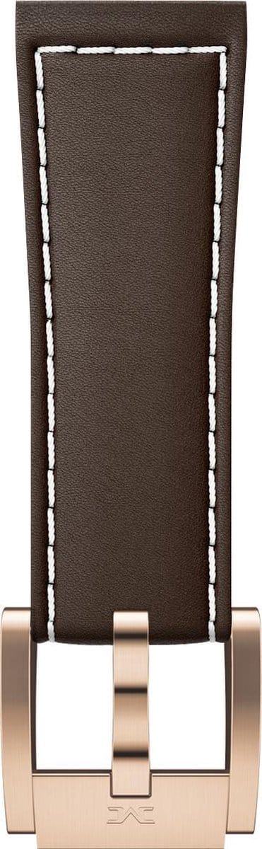 Marc Coblen / TW Steel Horlogeband Donkerbruin Leer Rose Gesp 22mm