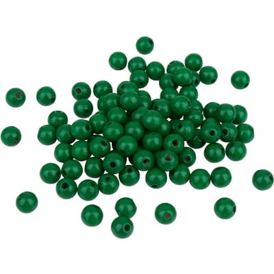 Houten kralen, Ø 8 mm, 85 stuks - Groen