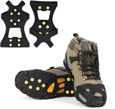 Snow grips over schoenen/laars 10 noppen Ice Traction Universal Slip on Stretch Fit Snow and Ice, Snow Cleats Stijgijzers Ice Spikes Snow Grips voor Winter - M (36-40)