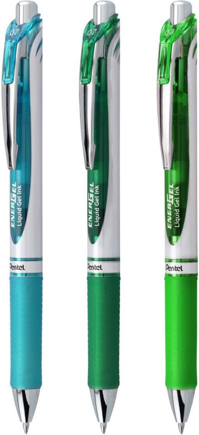 Pentel - EnerGel RTX Retractable Liquid Gel Pens 0.7mm 3 stuks - Chill Expressions - BL77CHIBP3M