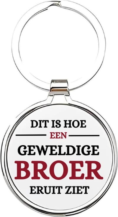Akyol - dit is hoe een geweldige broer eruitziet Sleutelhanger - Broer - broers - broer sleutelhanger - broers sleutelhanger - sleutelhanger voor je broer - familie sleutelhanger - verjaardagscadeautje - broer cadeau - brother - broertje - 4 x 7,5 CM