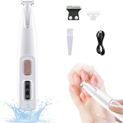 GELLDG Poottrimmer - Huisdierpoottrimmer - Hondenpoottrimmer - Ultrastil - Met LED-lampje - Geschikt voor het trimmen van haar rond ogen, oren en poten - Wit