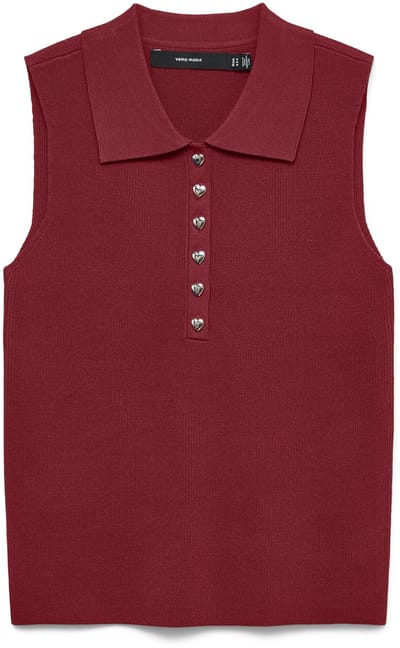 Vero Moda Top Vmrally Sl Poloneck Pullover 10346484 Biking Red Dames Maat - L