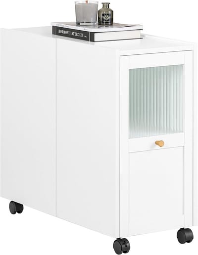 Verrijdbare Archiefkast voor Kantoor of Thuis - Ladeblok en Printertafel - Wit