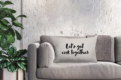 Sierkussens - Kussentjes Woonkamer - 60x40 cm - Quotes - Let's get cook together - Spreuken - Koken - Koppel
