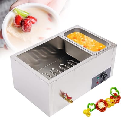 Elektrische Voedselwarmer - Warmhoudplaat Buffet - Buffetten Feestjes - 3 Bakken 7L - 57.5 x 38 x 27cm - Zilver