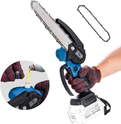 Draadloze Kettingzaag - Elektrische Snoeizaag - Tuintakken Snoeien - Borstelloze Motor - 20 cm Zaagblad