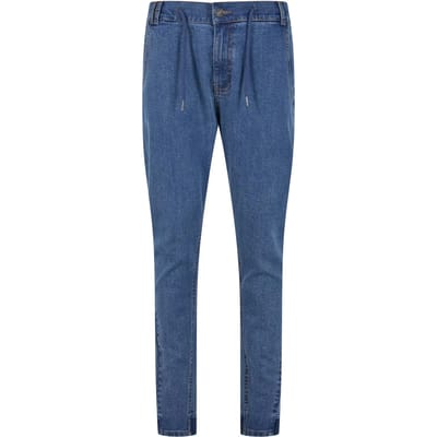 Urban Classics - Antifit Denim mid deep blue washed Broek rechte pijpen - Taille, 28 inch - Blauw