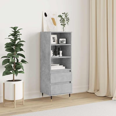 vidaXL - Hoge - kast - 40x36x110 - cm - bewerkt - hout - betongrijs