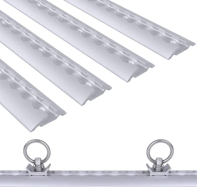 ACXIN 4-delige Aluminium Airline-Rails Sjorrails Set 1 m Zurrrail met 10 Schroeven Zilver
