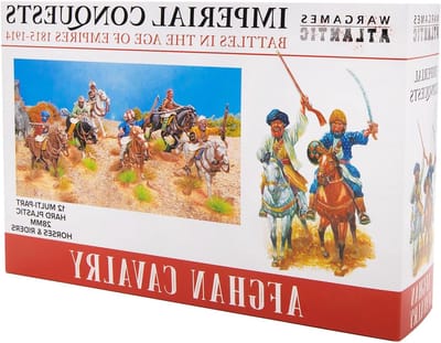 Afghaanse Cavalerie Figuren - Historische Krijgers - Miniatuur Oorlogsvoering - Meerdelige Plastic Set - 28 mm Schaal - Grijs