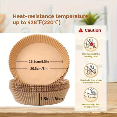 50 stuks 16 cm non-stick luchtfriteuse papieren voering voor bakken magnetron luchtfriteuse accessoires aerogrill perkament voor thuis en keuken bakgereedschap