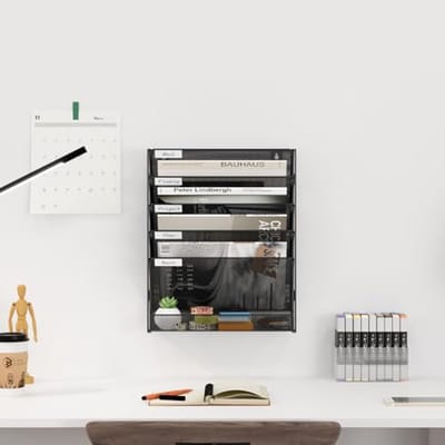 Wandmagazijnhouder 5 etages - Monteerbare Documentenstandaard en Brievenorganizer