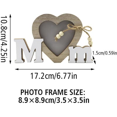 Familie Hout Engelse Letter Foto Hart Frame Papa Mama Patroon Afbeelding Creatieve Ambacht Festival Warm Romantisch Tafel Huis Decoratie gray