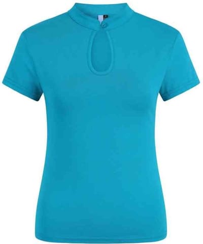 Dancing Days Top -S- Mandarin collar Turquoise