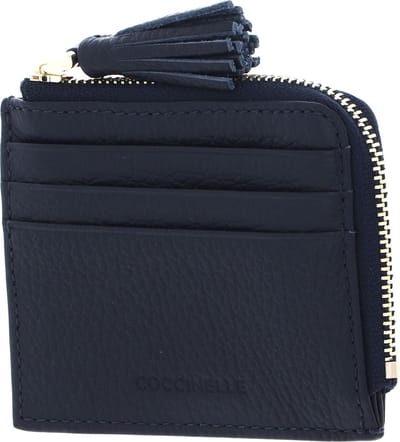 COCCINELLE Leren Kaarthoes Tassel Credit Card Holder Midnight Blue Donkerblauw