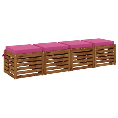 vidaXL - 4-Piece - Zitkussens - SOEST - 4 - st - 100% - Polyester - Roze