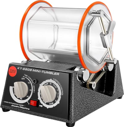 NAVOBIZ Elektrische polijstmachine - Poetsmachine - Sieraden polijster - 5 snelheden - Timerfunctie - 60W - Antislipvoeten - Zwart