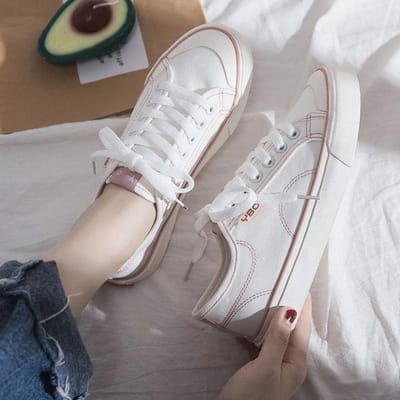 Chaussures en Toile Automne Mode Baskets Décontractées Coupe Basse à Lacets Chaussures Plates pour Femmes Chaussures Mocassins Petites Chaussures Blanches 40 gray