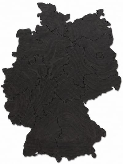 Houten wanddecoratie - Wooden wall decoration | Landkaart Duitsland 33 x 44cm Country map Germany | Zwart - Black | Muurdecoratie - Wall art - Wandfiguur Deutschland - Echt Hout - Real Wood