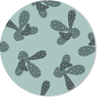 Muismat rond 20x20 cm - Mousepad Zomer - Planten - Pastel - Ronde muismatten