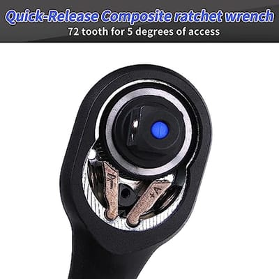 Dopsleutel Set 1/4" 3/8" 1/2" Ratel met Offset Handvat en Quick Release