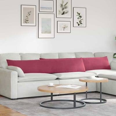 vidaXL - Zitkussens - 2 - pcs - Wijnrood - 200 - x - 40 - cm - Corduroy - stof