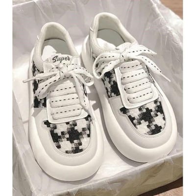 Ademende Schattige Schoenen met Grote Kop Vrouwelijke Studenten Veelzijdig Herfst Nieuw Casual Boardschoenen Trendy Kleine Witte Schoenen Dames 40 zwart