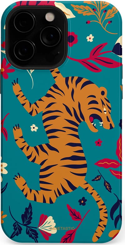 Casetastic Hoesje Geschikt voor Apple iPhone 13 Pro Magsafe - Stijlvolle Beschermende Duo-layer Case - Gouden brul