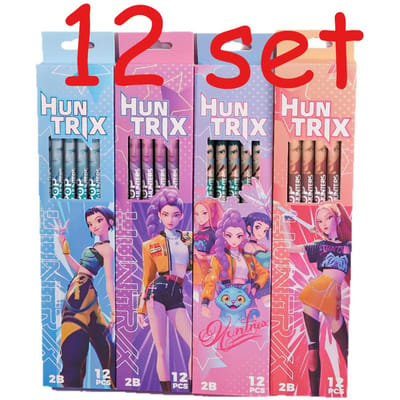 12 Stuks/Set K-POP Demon Hunters Filmkarakter Zwarte Potloden Student Kantoorbenodigdheden en Cadeau Hoge Kwaliteit