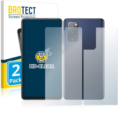 BROTECT - Screenprotector voor Samsung Galaxy S20 FE 5G (Voor+Achter) - Folie Beschermfolie transparant 2 Stuks