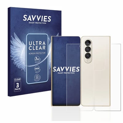Savvies - Screenprotector voor Samsung Galaxy Z Fold 4 (Voor+Achter) - Folie Beschermfolie transparant 6 Stuks