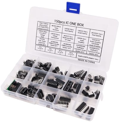 Dailygoods - 150Pcs XL IC Chip Assortiment - Opamp Oscillator - Inclusief Sockets - Voor Elektronica Hobbyisten - Diverse Chips voor Projecten