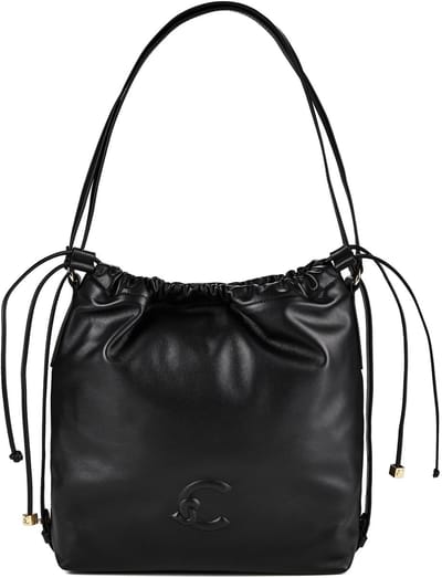 COCCINELLE Leren schoudertas rugzak Lidia Handbag Smooth Leather Noir zwart