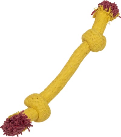 Jack and Vanilla Kalanga Hondenspeelgoed - Flostouw en Speeltouw - Geel - 26 cm