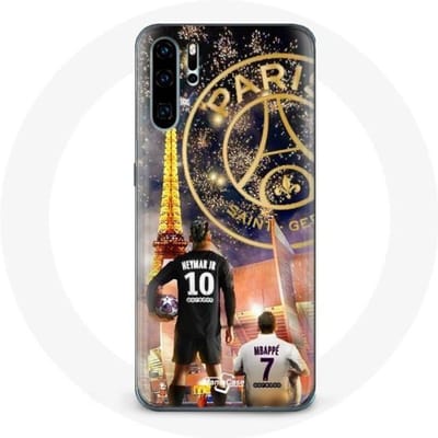 Coque pour Huawei P30 Pro PSG Neymar et Mbappé Joyeux noël