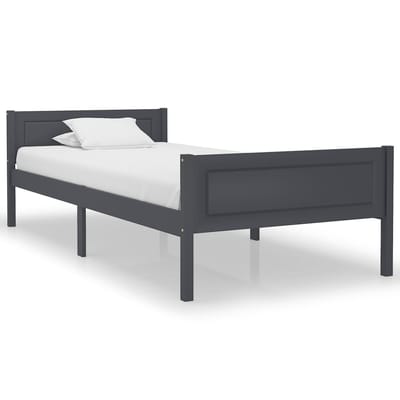 vidaXL - Bedframe - massief - grenenhout - grijs - 100x200 - cm