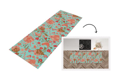 Keukenloper - Loper keuken - Peperkoekhuisje - Bloemen - Katten - Sneeuwvlok - Patronen - 150x50 cm - Keukenloper vinyl