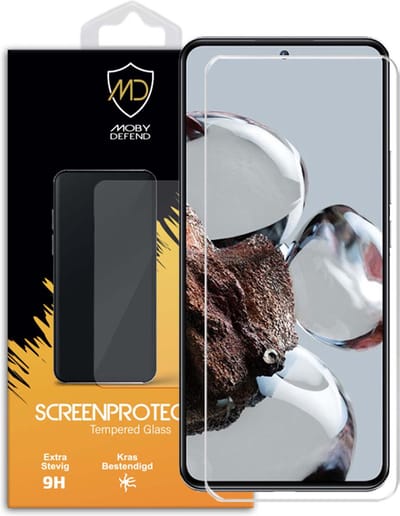 MobyDefend Screenprotector - Geschikt voor Xiaomi 12T / 12T Pro - Case-Friendly Screensaver - Gehard Glas
