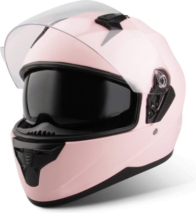 VINZ Kennet Integraalhelm Roze met Zonnevizier - Scooterhelm Vrouwen - Motorhelm Dames - ECE 22.06 Brommerhelm - XS