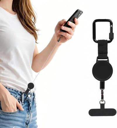 Verstelbare anti-diefstal smartphone strap met valbeveiliging, duurzame ABS constructie en persoonlijk comfort voor wandelen, skiën en buitenactiviteiten