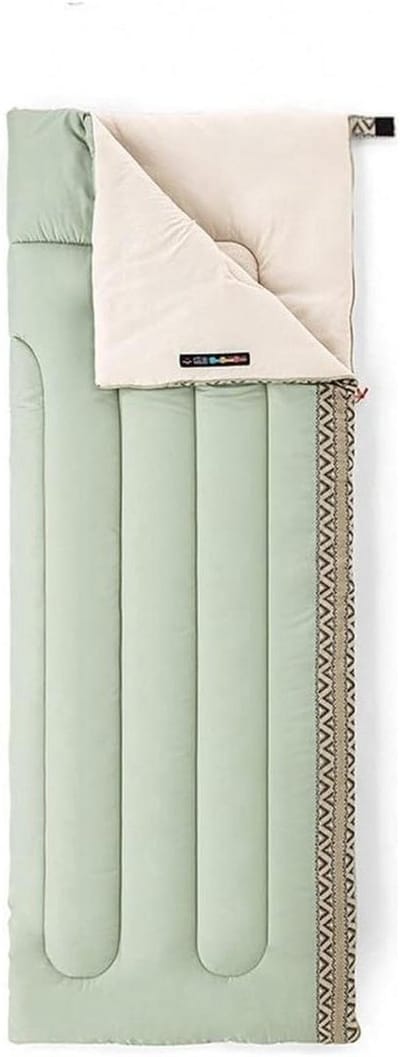 Slaapzak Katoen - Kampeerzak Envelop - Buiten slapen - Lichtgewicht draagbaar - 190 x 75 cm - Groen