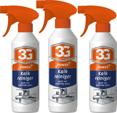 3x 3G Professioneel Power Kalk reiniger 500 ml - Kalkreiniger - Badkamer Reiniger - Kalk Verwijderen - Ontkalkingsmiddel - ontkalker - 3-pack