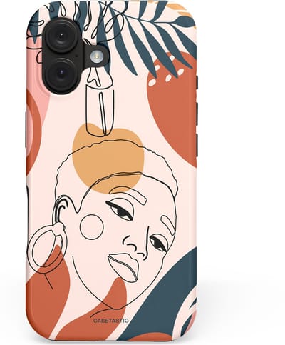 Casetastic hoesje geschikt voor Apple iPhone 16 - MagSafe - Dubbellaagse bescherming - Ochtend blush - Fashion Case - Perzik Wit Zilver Crème